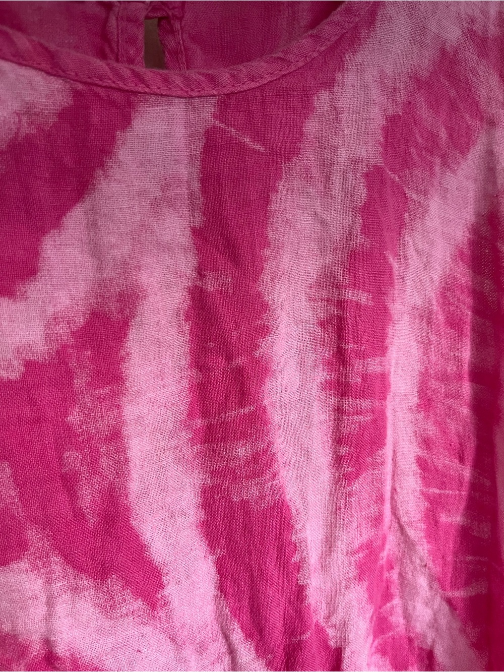 Vasna Pink Tie-Dye Scoop Neck Swim Cover-Up Dress small 100% linen - Picture 3 of 11